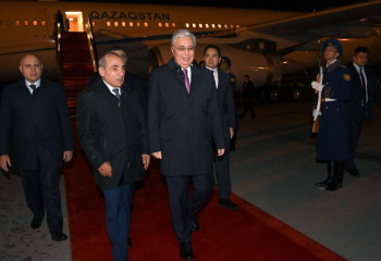 Tokayev arrives in Azerbaijan on working visit