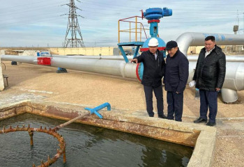 Каспий су тұщыту зауытына дейінгі құбыр желісі жөнделіп жатыр