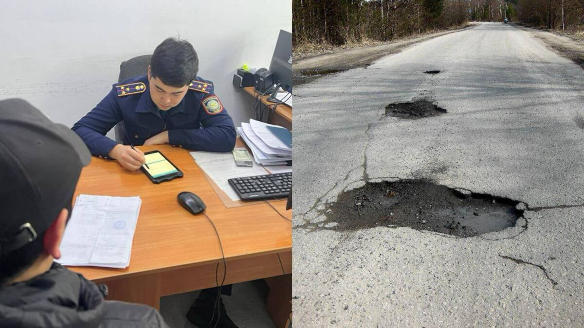 Около 15 тысяч дефектов на автодорогах выявили полицейские в Жамбылской области
