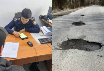 Около 15 тысяч дефектов на автодорогах выявили полицейские в Жамбылской области