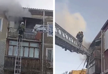 Павлодарлық өрт сөндірушілер жанып жатқан пәтерден баланы құтқарды