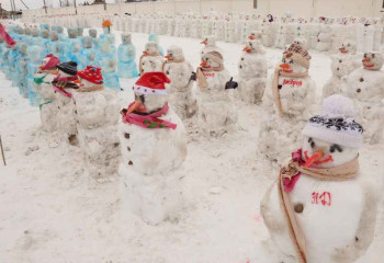Камыстинские снеговики пережили буран и попали в 
