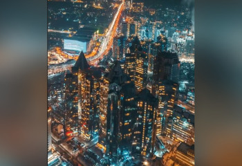 Магический мир ночного Алматы: мегаполис с высоты птичьего полета показали на видео