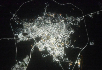 Фото ночной Астаны опубликовал Роскосмос