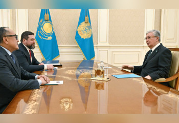 Глава государства принял сооснователей компании Kaspi.kz Вячеслава Кима и Михаила Ломтадзе