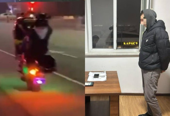 Жолда трюк жасаған скутер жүргізушісі жауапқа тартылды