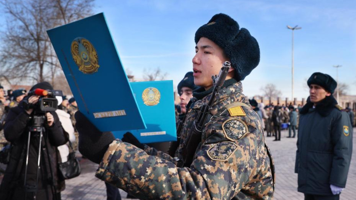 Церемония принятия военной присяги состоялась в Жамбылской области