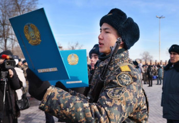 Церемония принятия военной присяги состоялась в Жамбылской области