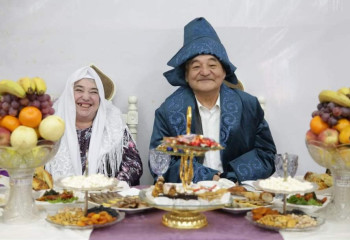 Шымкентте қарттар үйіндегі екі ардагердің үйлену тойы өтті