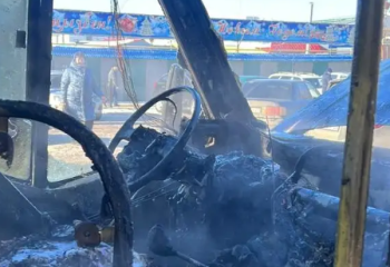 Оралда жолаушылар тасымалдайтын автобус өртенді