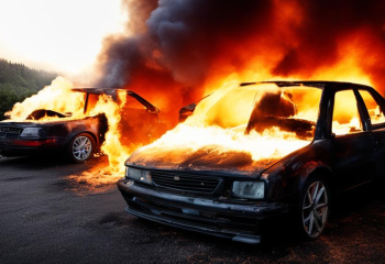 Ақтөбеде екі көлік отқа оранды