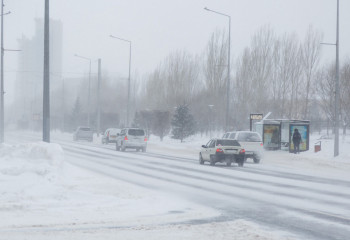 Грузовик замерз на трассе в Северо-Казахстанской области