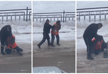 Астанада ер адам жол тазалаушы кісіге шабуыл жасады