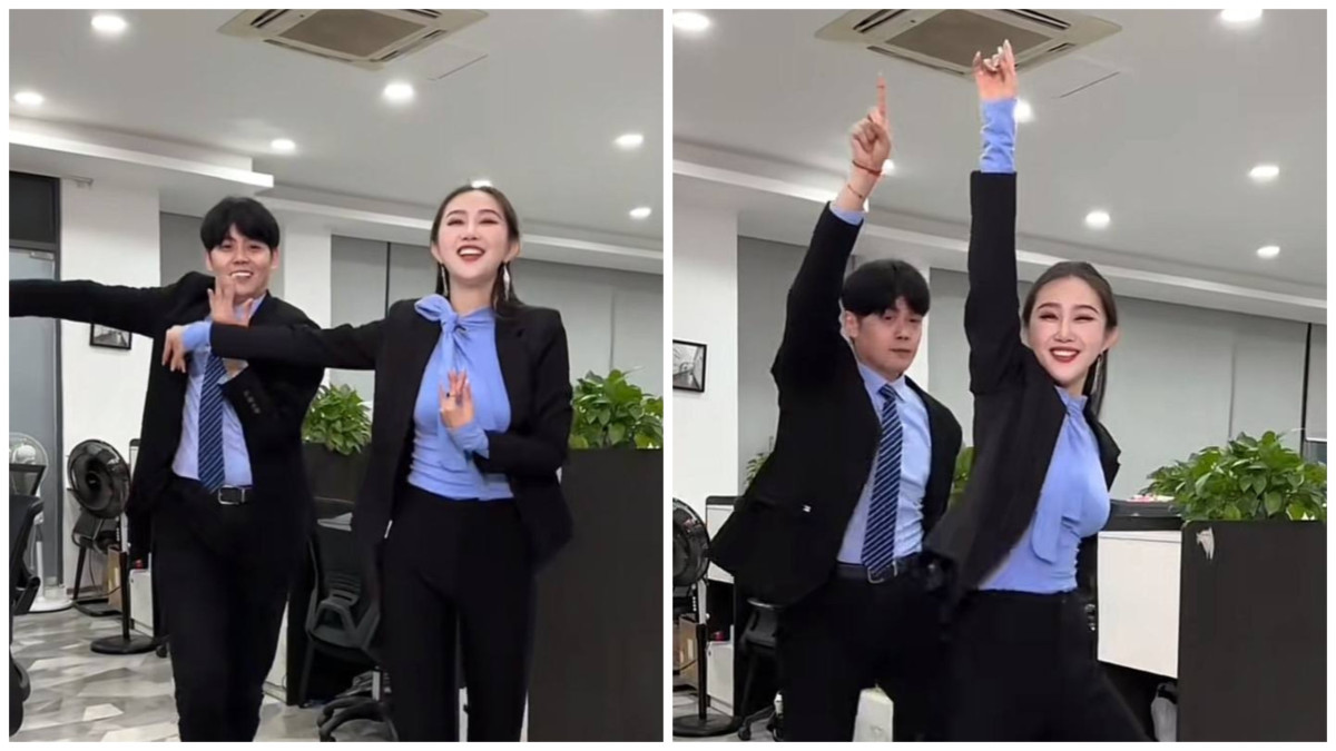 Казахская песня вдохновила китайских офисных сотрудников на танец