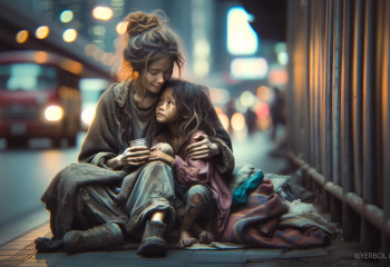 Мать и дочь долгие годы живут на улице и все свои вещи носят с собой