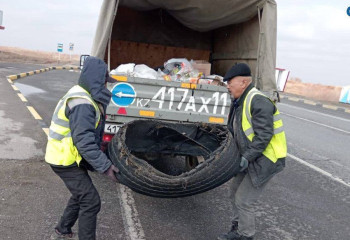 Автожол бойынан 14 мың тонна қоқыс жиналды