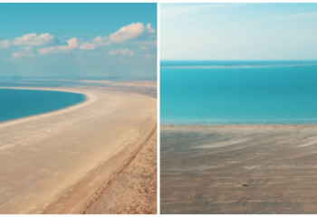 Оператор дрона показал обмеление Каспия