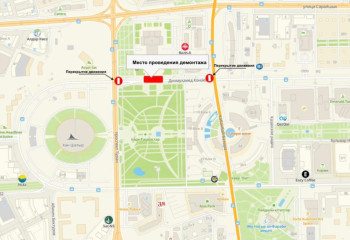 Астанада Қонаев көшесіндегі жаяу жүргіншілер көпірі жабылды