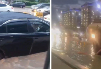 Шымкент көшелері нөсерлі жауыннан су астында қалды