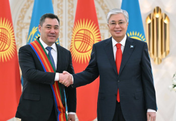 Tokayev awards Kyrgyz President with 1st degree Dostyk Order