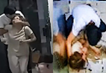 Ақтауда ер адам балаларының көзінше әйелін тепкілеп тастады