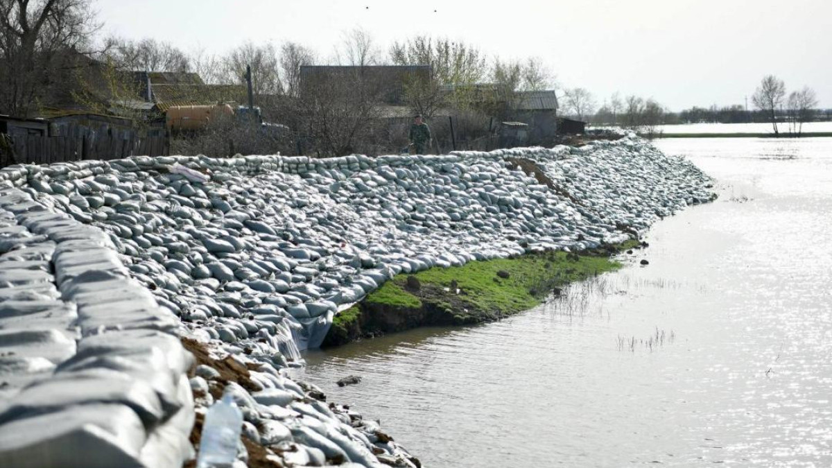 Уровень воды в реке Жайык снизился