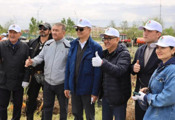 В Жетысуском районе Алматы высадили 100 яблонь