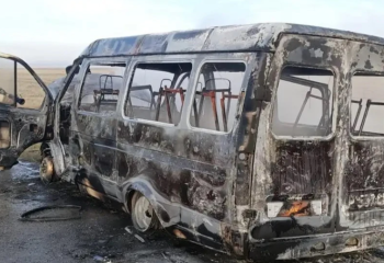 Түркістан облысында 16 оқушы мінген «Газель» өртенді