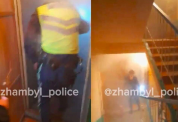 Полицейские эвакуировали и спасли людей от пожара в Таразе