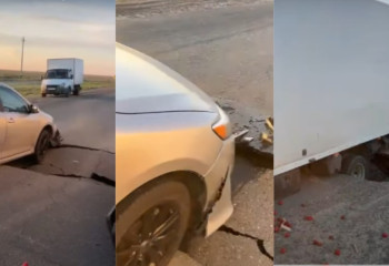 Атырау облысында жол опырылып түсті