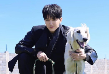 Димаш Құдайберген президент сыйлаған тазыны көрсетті