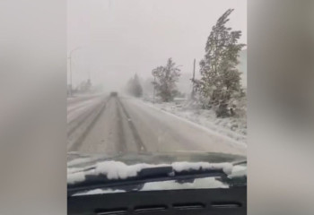 Снег выпал в Акмолинской области