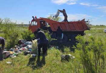 В Аулиекольском районе в рамках экоакции очистили лесопарковую зону