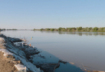 Уровень воды в реке Жайык снижается в Махамбетском районе