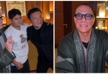 Блогер Нурдаулет Бектас надел шапан Жан-Клоду Ван Дамму