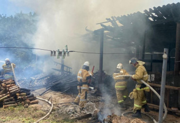 В Туркестанской области ликвидировали пожар на территории частного дома