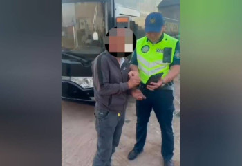 Жамбыл облысында автобус жүргізушісі жалған нөмірмен жолаушы тасымалдаған