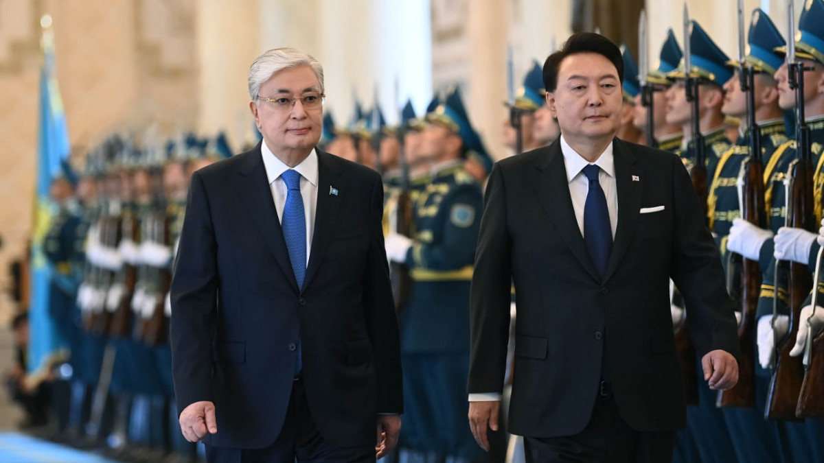 South Korean President Yoon Suk Yeol arrives in Kazakhstan