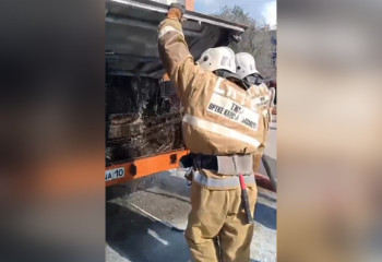 Пассажирский автобус горел в Рудном