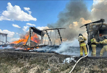 Ақтөбе облысында жүк көлігі өртенді