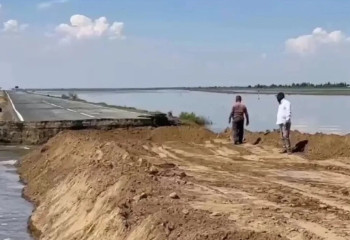 Реконструкция затопленного участка автодороги 