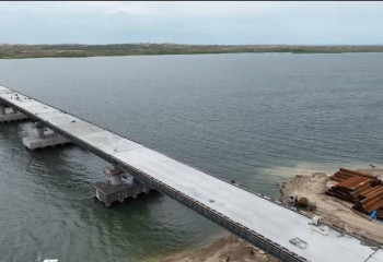Construction of longest road bridge in Kazakhstan