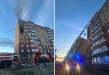 В Уральске загорелась многоэтажка