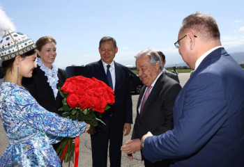 БҰҰ Бас хатшысы Антониу Гутерриш Алматыға келді