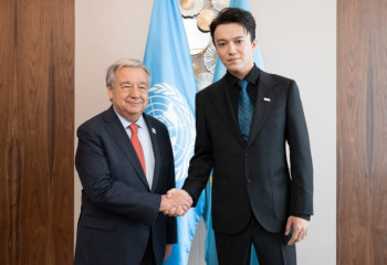 Dimash Qudaibergen meets with UN Secretary-General António Guterres