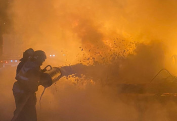 Алматы-Ташкент жолында жүк көлігінің тіркемесі өртеніп кетті