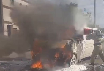 Астанада көлік өртенді