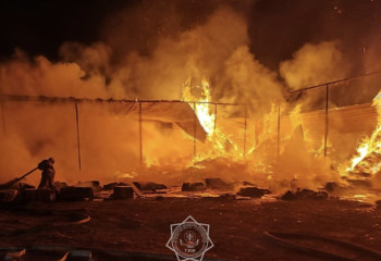 Пожар вспыхнул в Туркестанской области