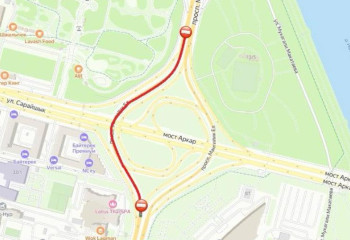 Участок дороги на пересечении Мангилик Ел и Сарайшык закроют в столице