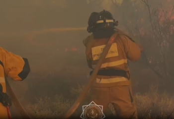 Возгорание сухой травы тушат в Кызылорде